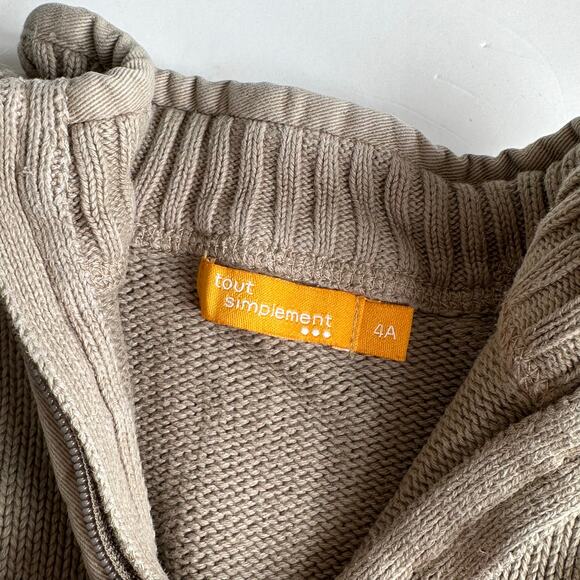 Tout Simplement Tan 1/4 Zip Pullover - Size 4 - Picture 4 of 4
